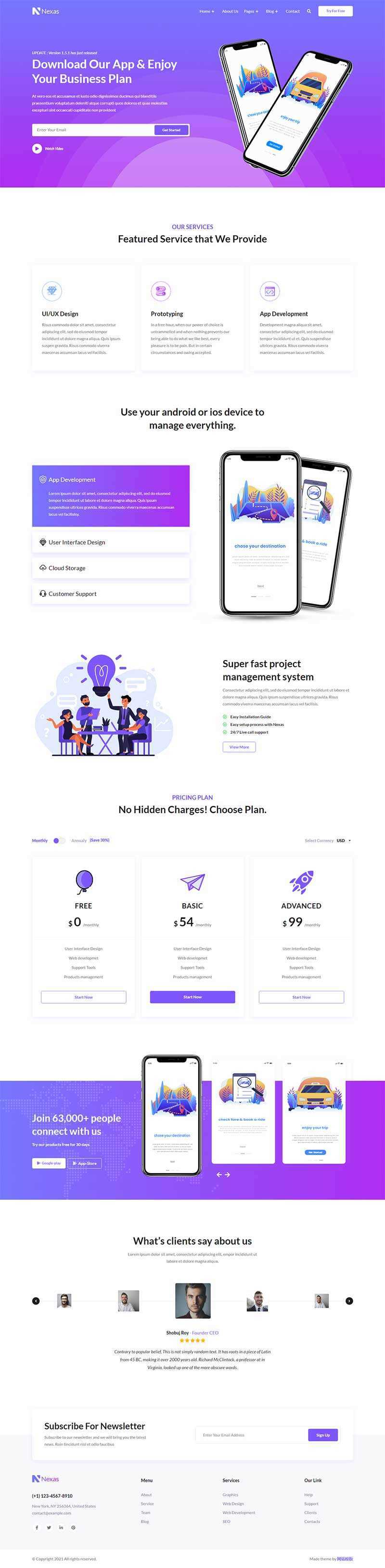 多用途app软件业务介绍官网模板 - 淘金派资源网