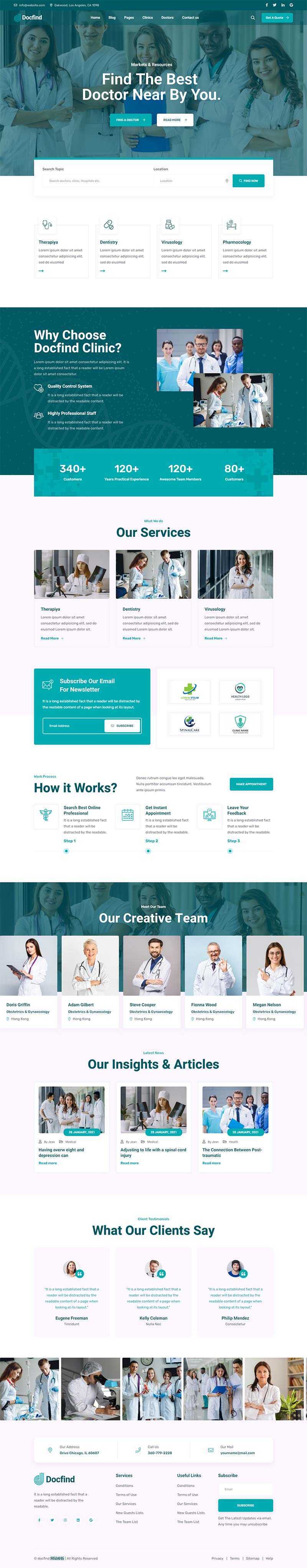 响应式在线医生咨询服务主页HTML模板 - 淘金派资源网