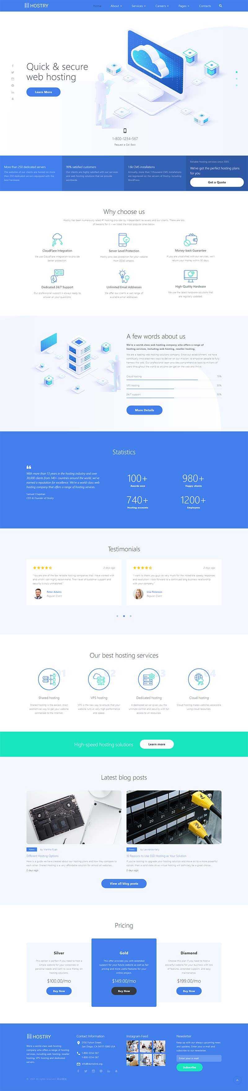 IDC虚拟主机托管官网html模板 - 淘金派资源网