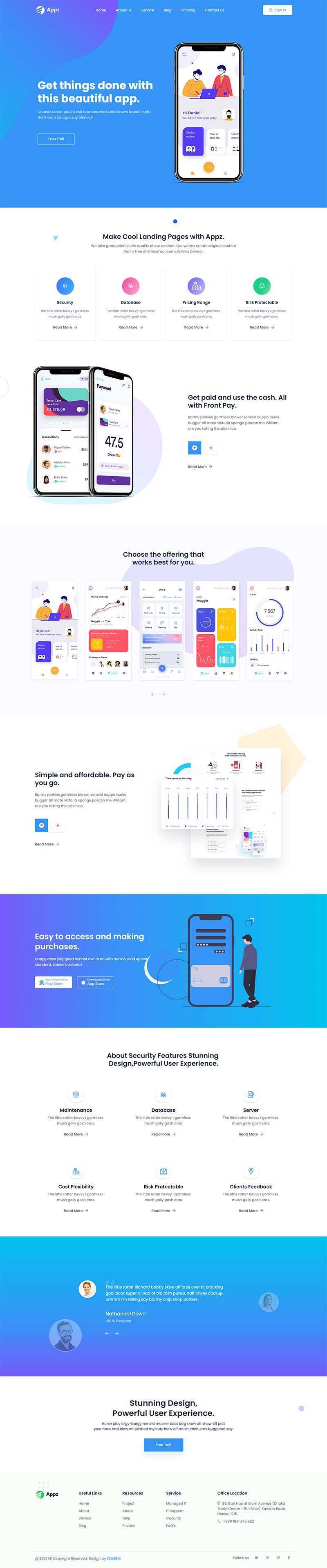 bootstrap手机app应用软件官网HTML5模板 - 淘金派资源网