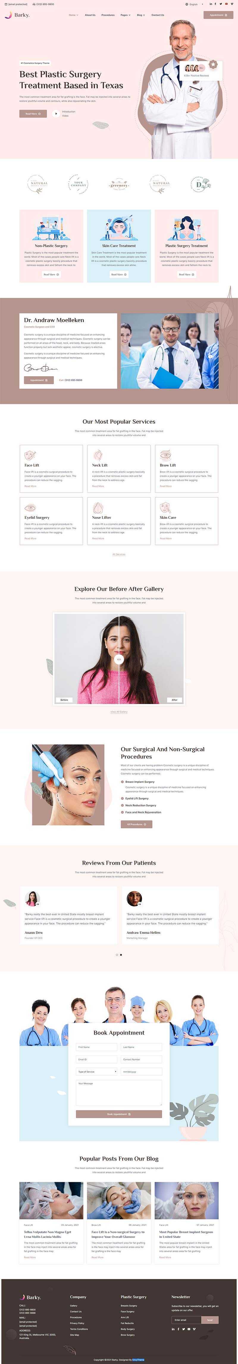 bootstrap粉红色美容整形医院官网HTML模板 - 淘金派资源网