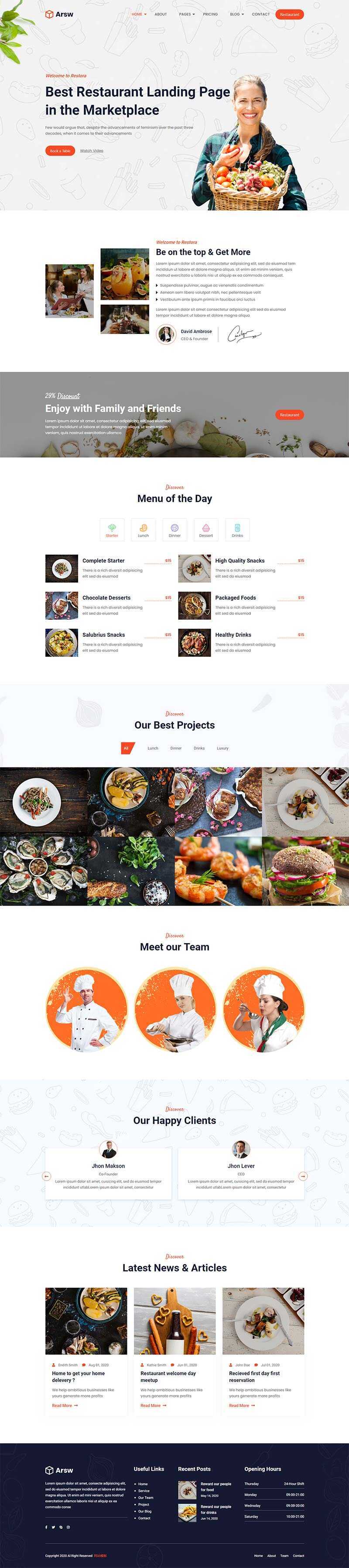 响应式甜品美食餐厅，快餐店网站HTML模板 - 淘金派资源网