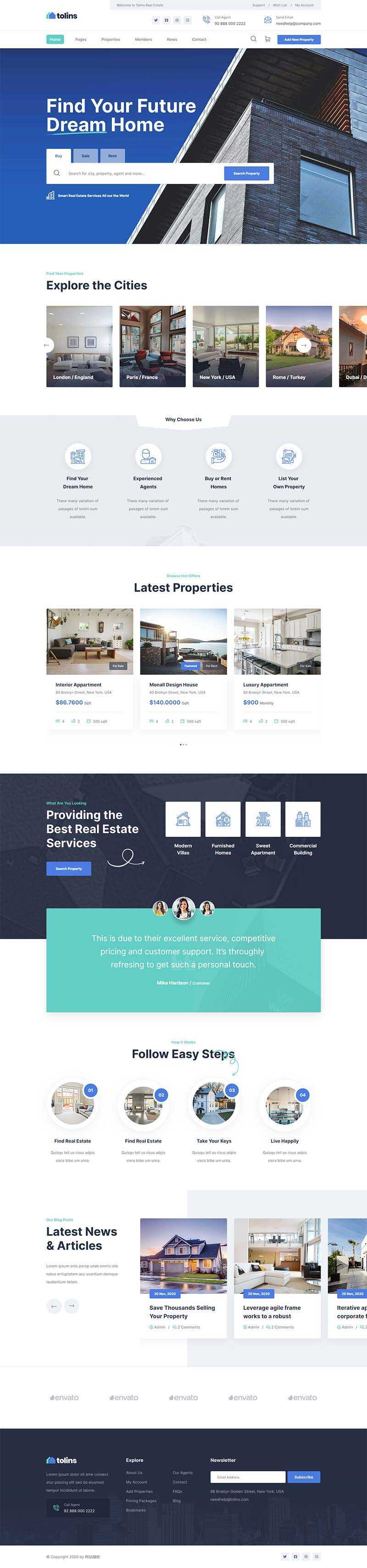 bootstrap二手房房地产业务销售网站HTML模板 - 淘金派资源网