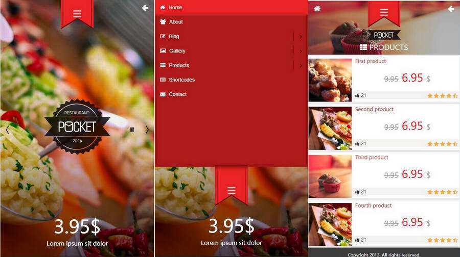 微官网美食订餐HTML5触屏订餐模板源码 - 淘金派资源网