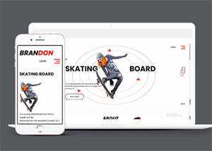 宽屏滑板体育产品企业网站模板 - 淘金派资源网