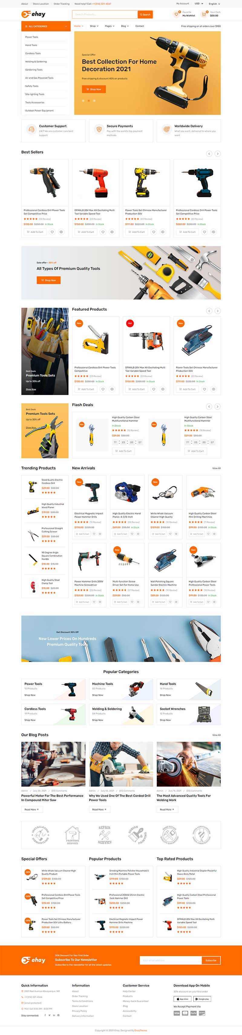 响应式橙色的家用电器商城html模板 - 淘金派资源网