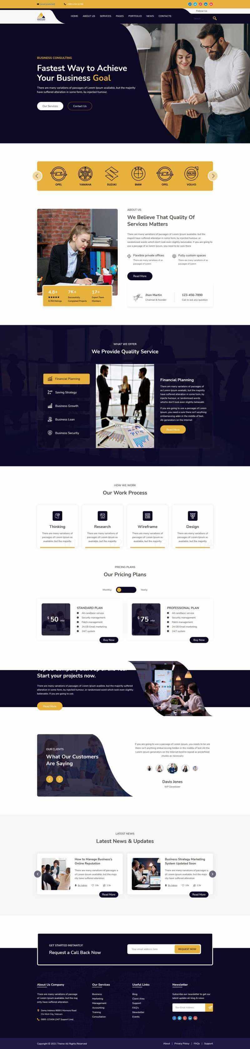 商业方案解决公司网站HTML模板 - 淘金派资源网