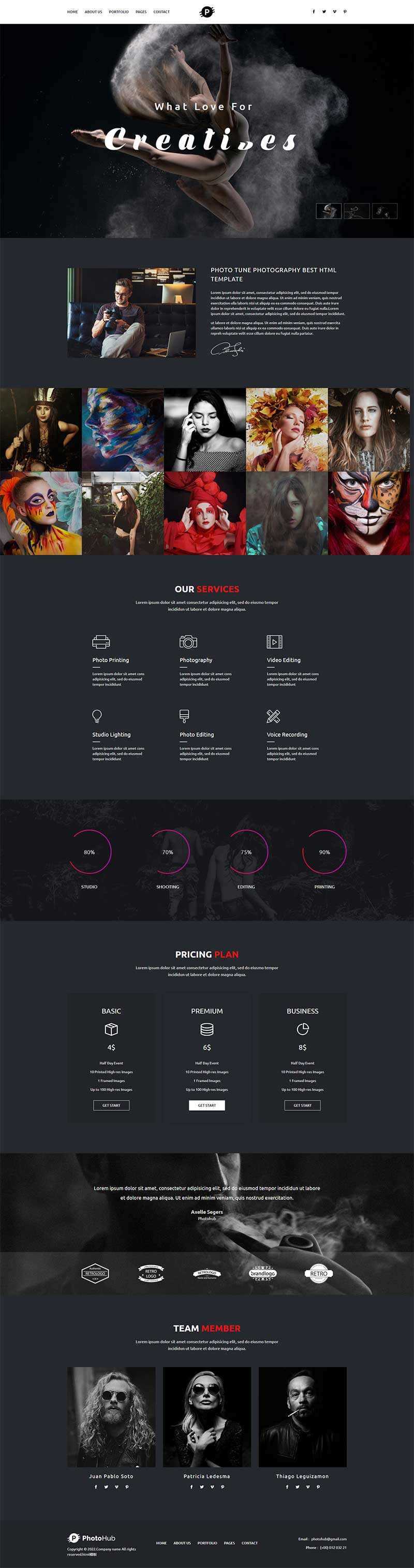 HTML5摄影俱乐部作品展示网站html模板 - 淘金派资源网