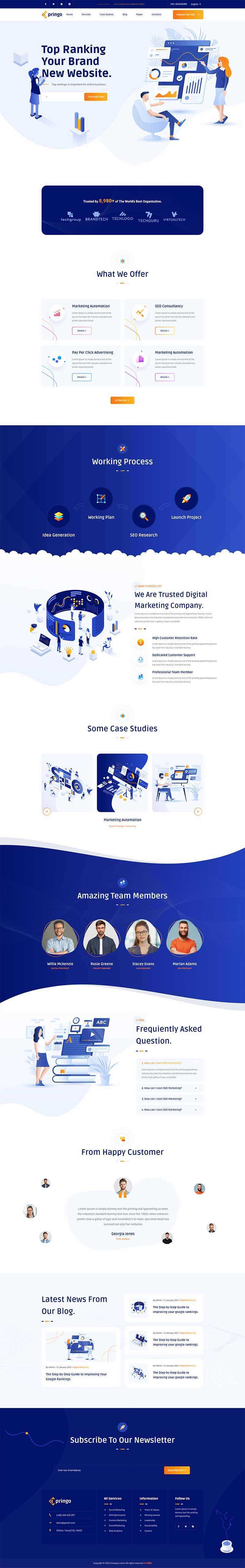 SEO营销咨询服务公司网站html模板 - 淘金派资源网