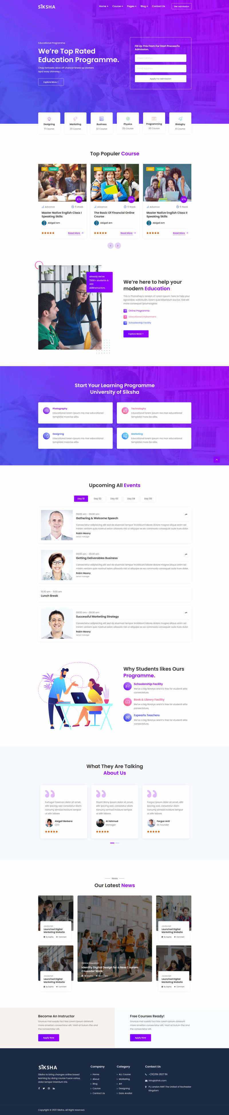在线课程教育服务机构html模板 - 淘金派资源网