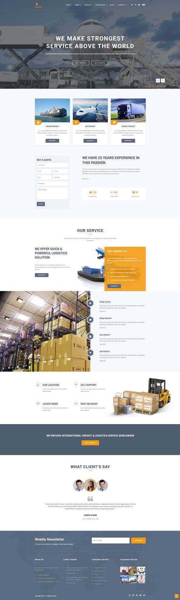 响应式运输物流网站html模板 - 淘金派资源网