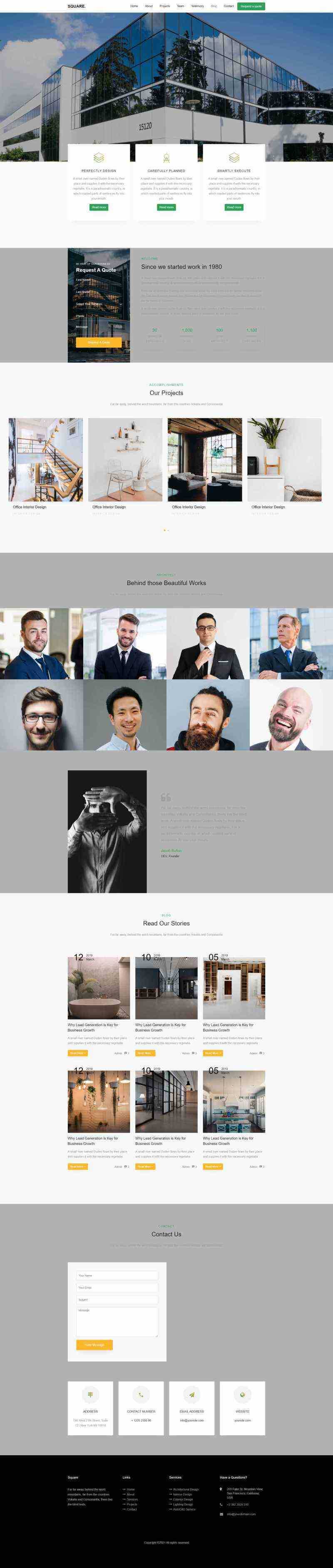 响应式室内装修设计网站html模板 - 淘金派资源网