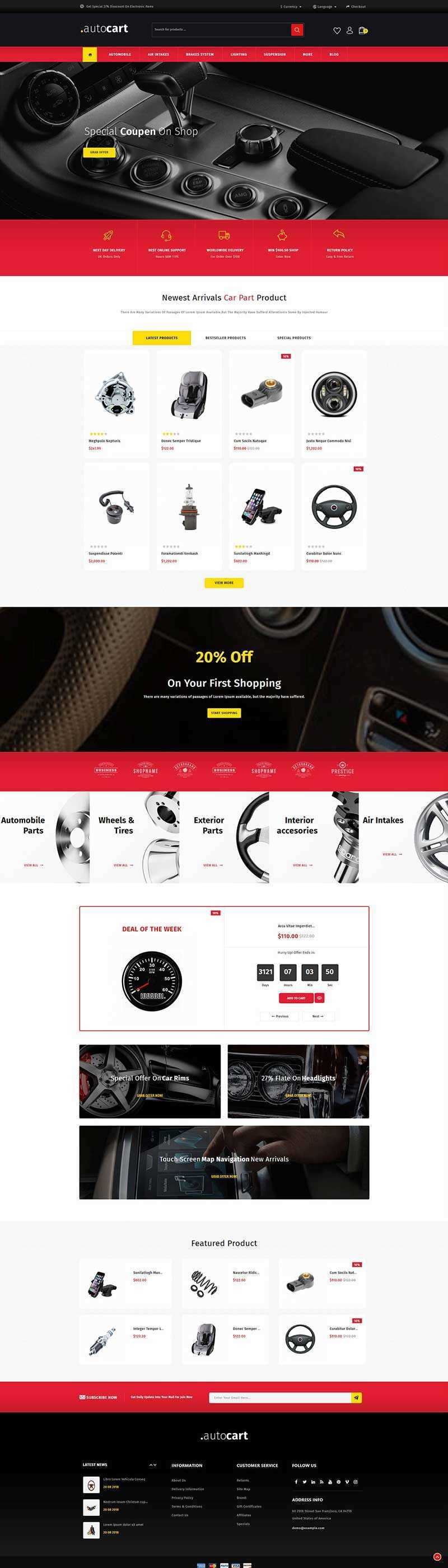 高端大气的汽车零件电商网站html模板 - 淘金派资源网