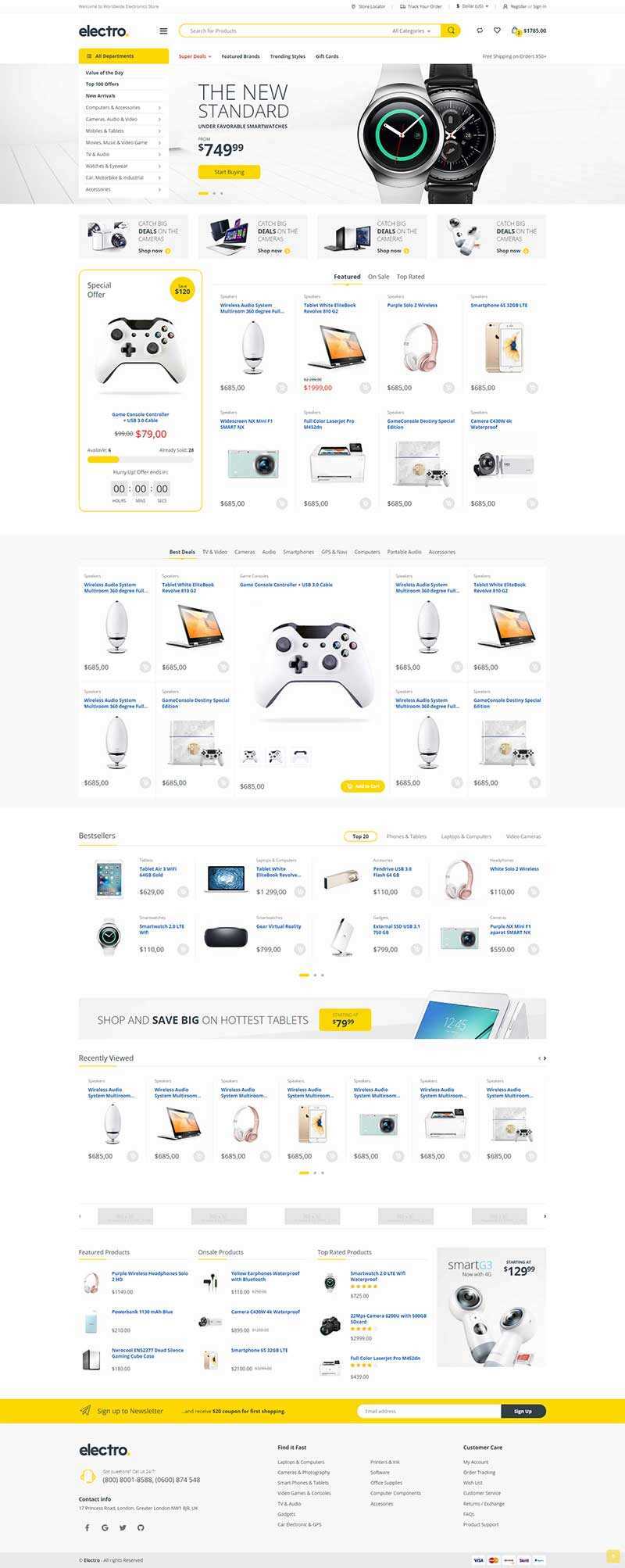 简洁明亮的综合型电子商城html模板 - 淘金派资源网