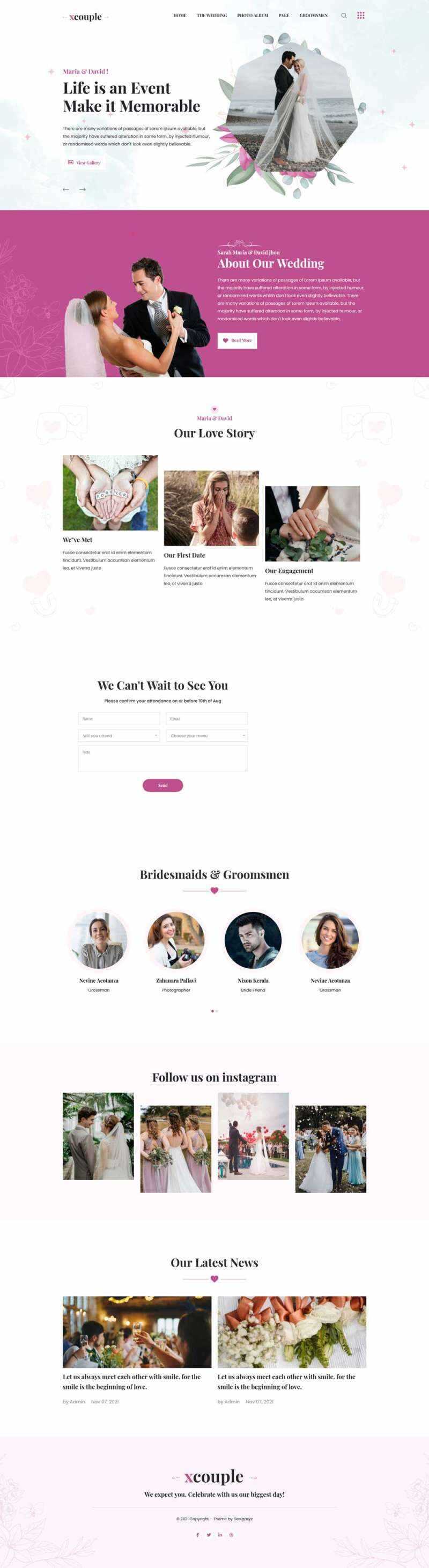 婚礼图片相册展示HTML模板 - 淘金派资源网