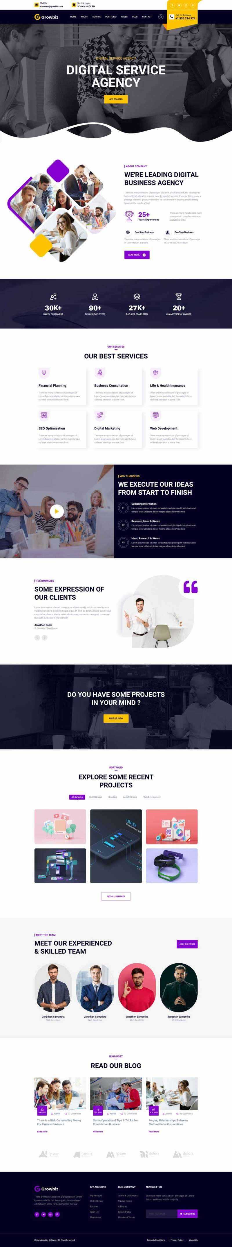 Bootstrap数字软件服务官网HTML5模板 - 淘金派资源网