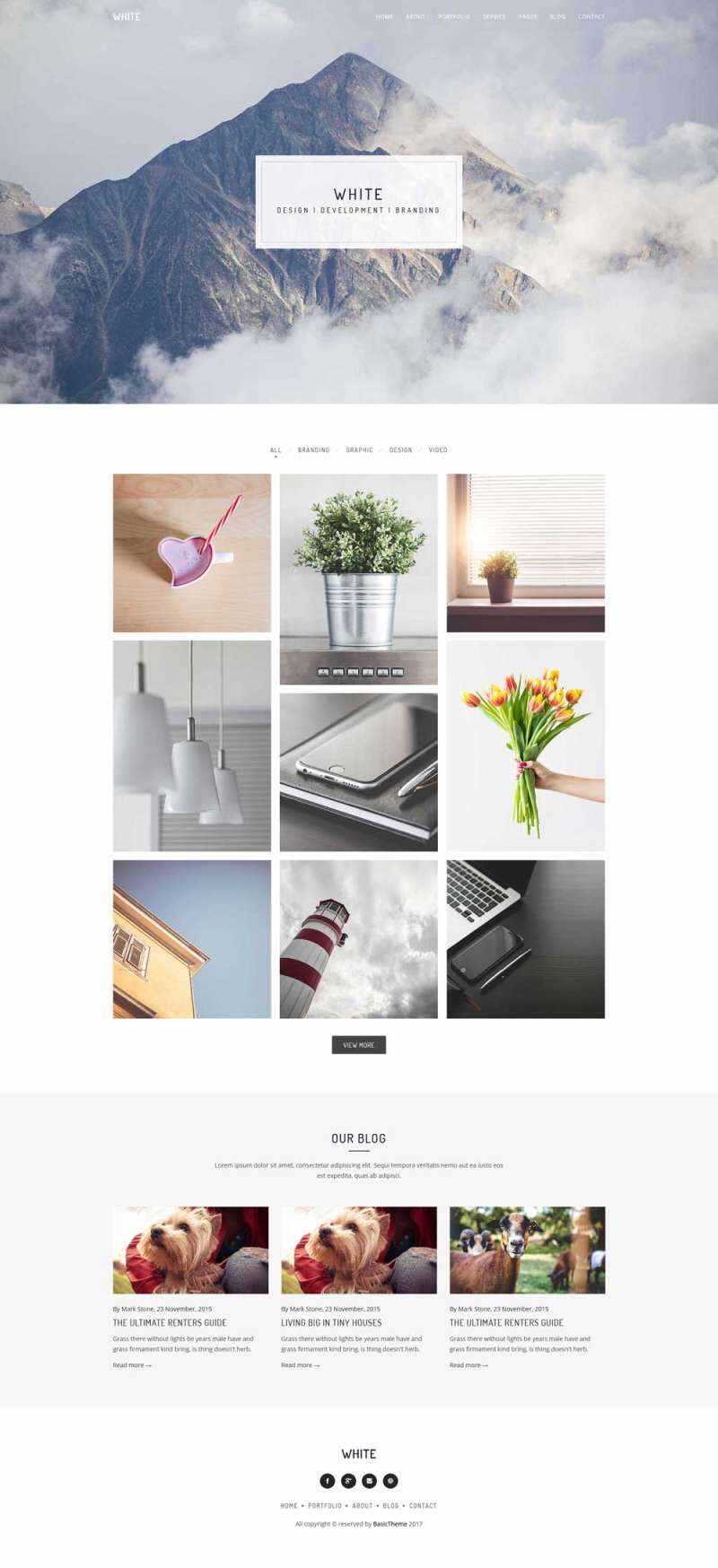 bootstrap轻量级图片相册博客html模板 - 淘金派资源网