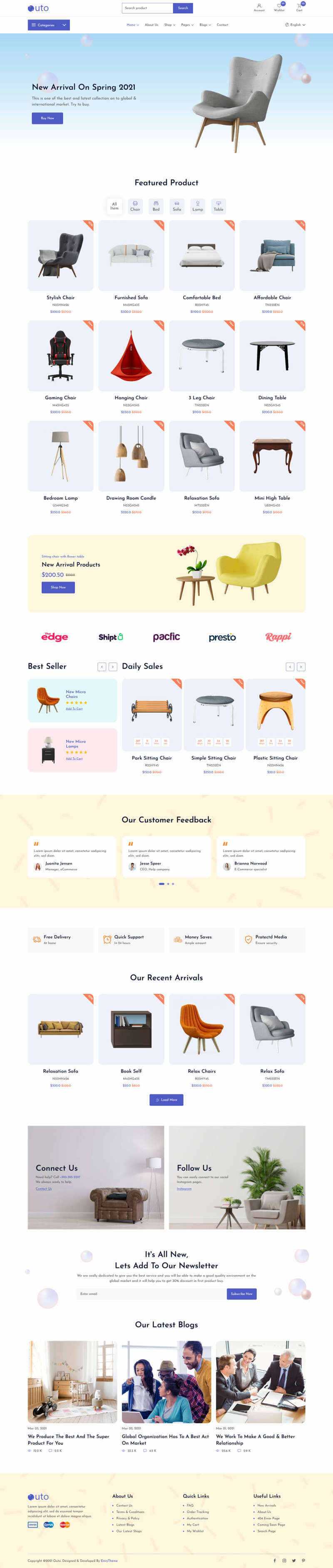 响应式的家具店铺HTML模板 - 淘金派资源网