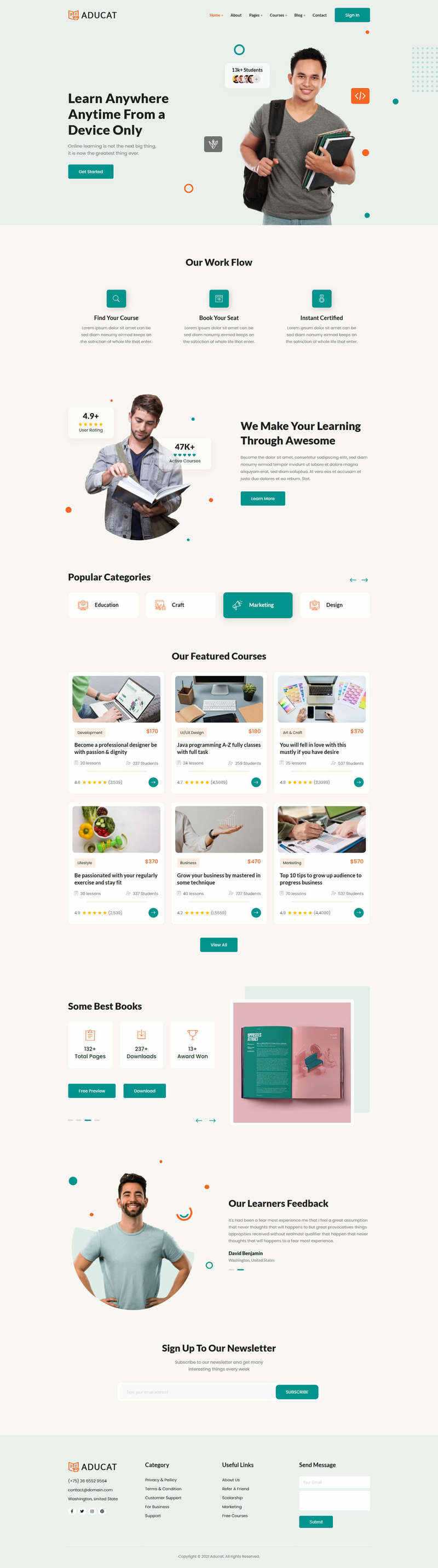Bootstrap5响应式在线课程教育网页模板 - 淘金派资源网