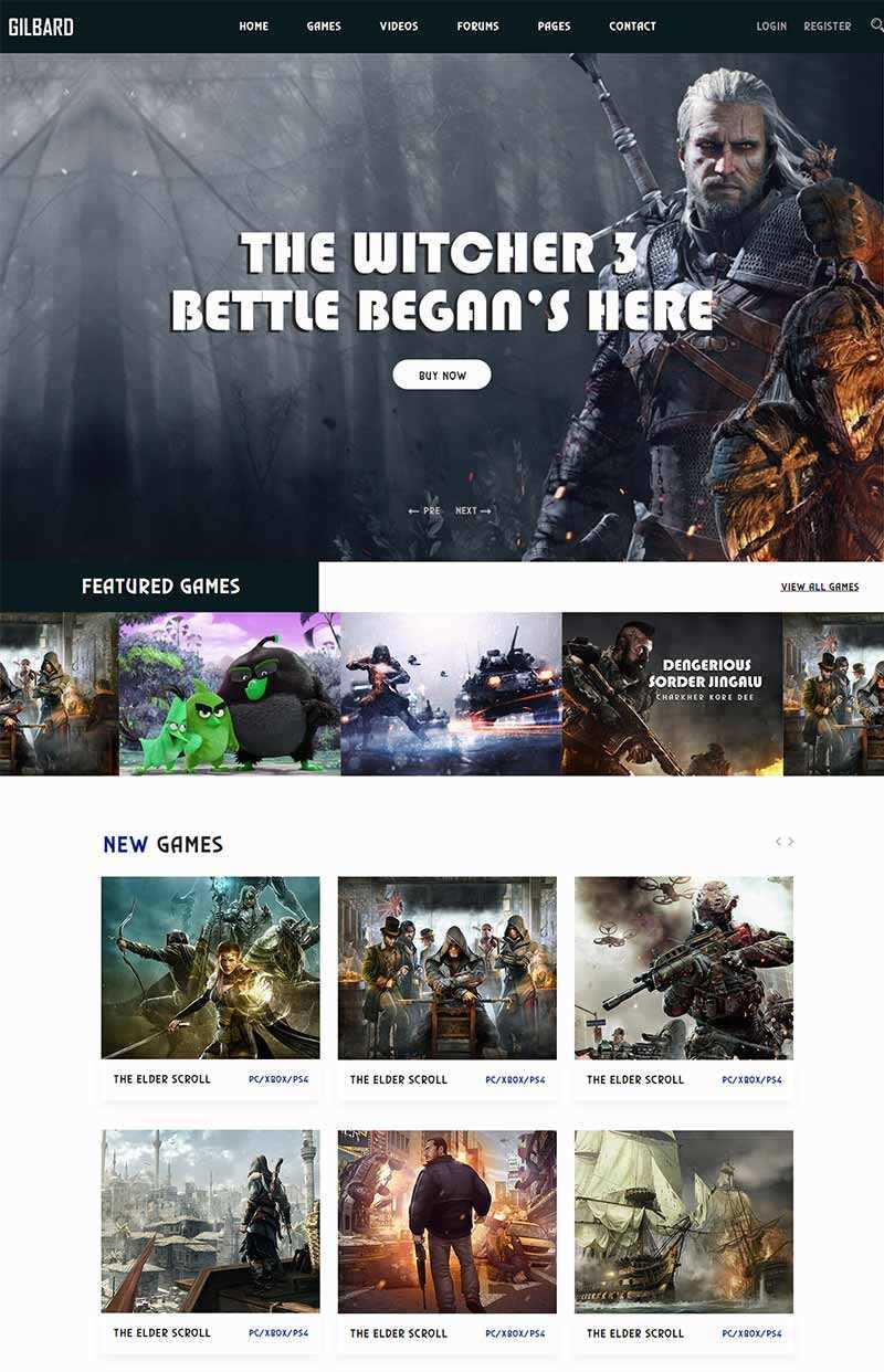 Bootstrap响应式游戏网站html模板 - 淘金派资源网