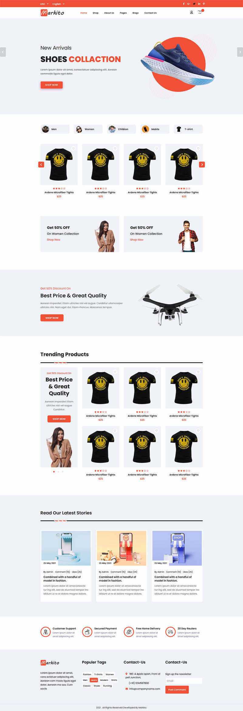 响应式多用途的生活类电商HTML模板 - 淘金派资源网