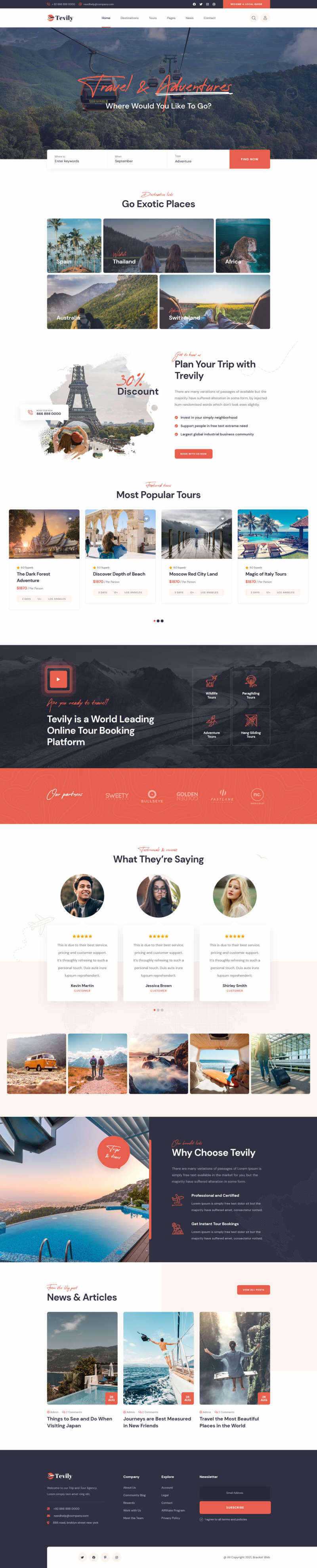 响应式的旅游团报名服务网站html模板 - 淘金派资源网