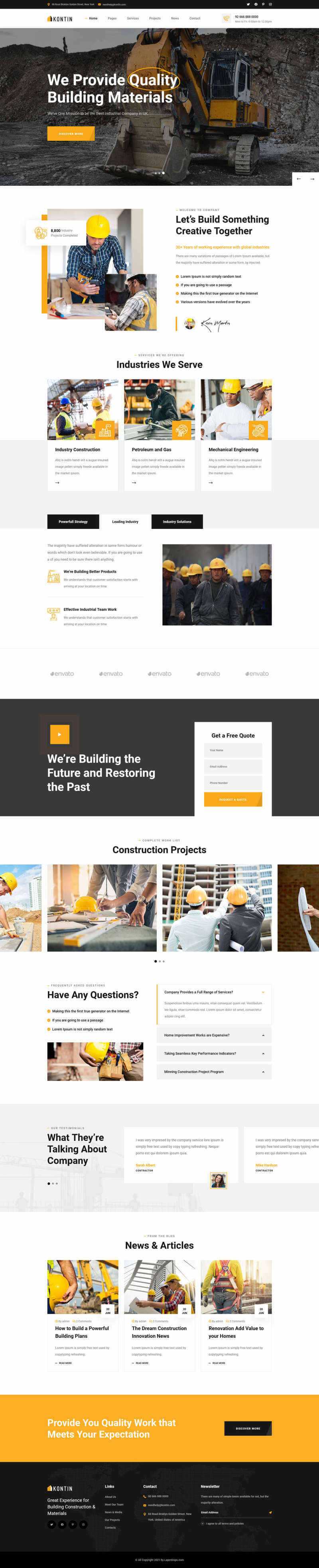 响应式工业、工厂和建筑业务公司网站html模板 - 淘金派资源网