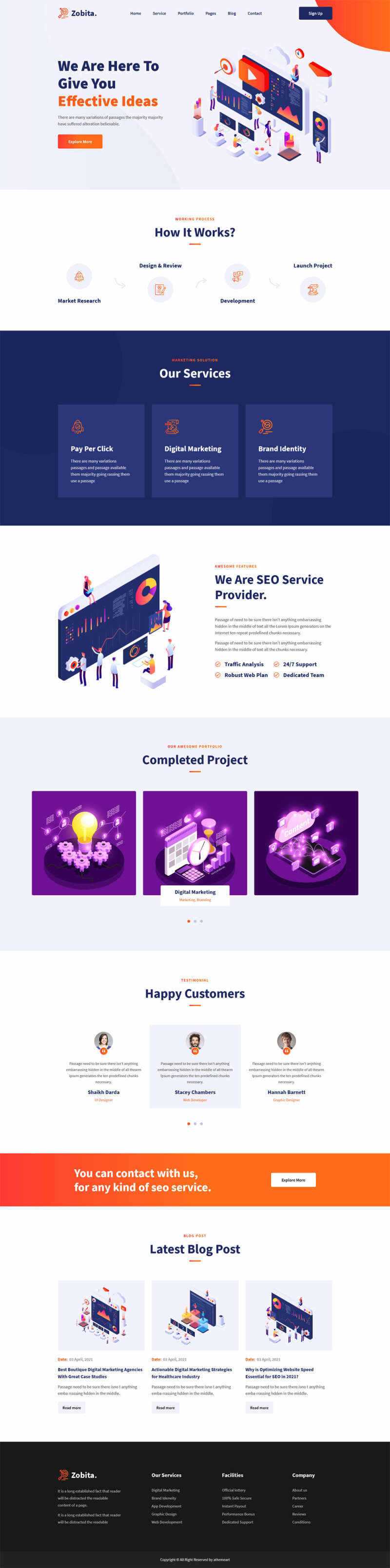 响应式数字营销网络公司HTML模板 - 淘金派资源网