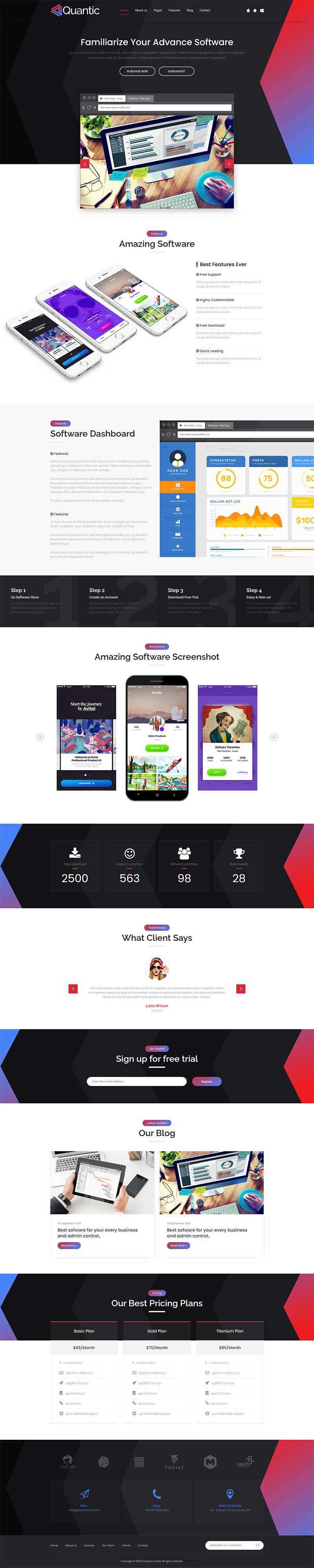 软件开发设计服务公司网站html模板 - 淘金派资源网