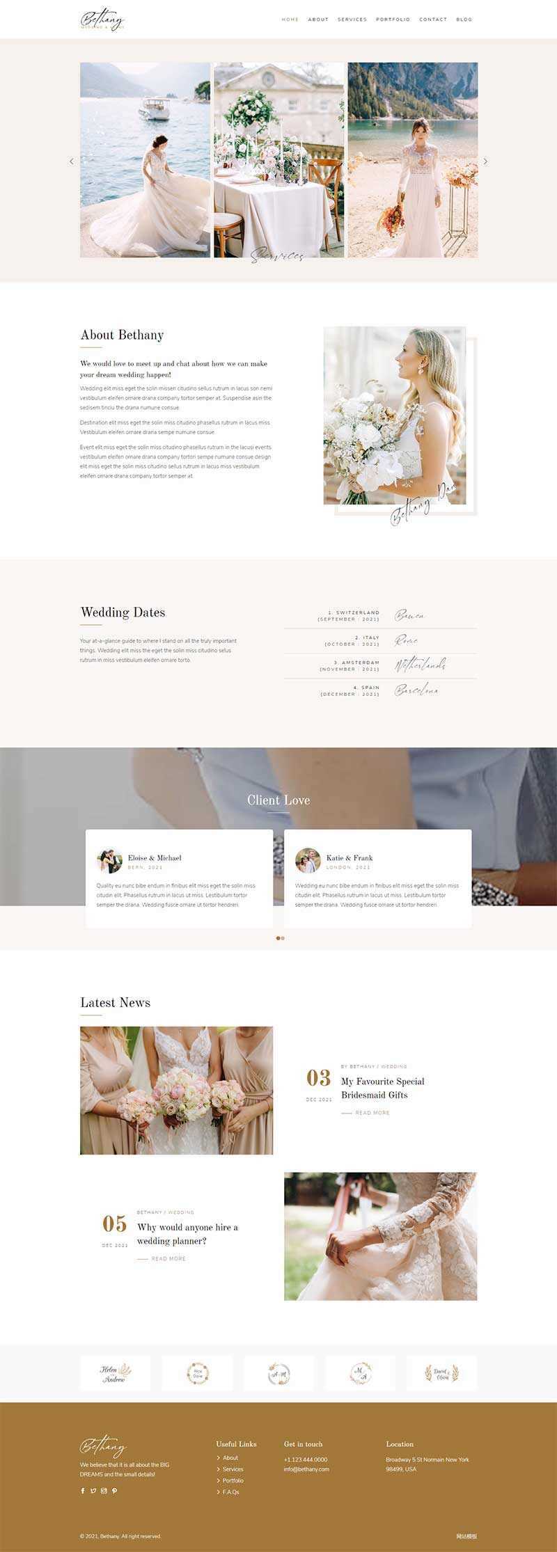 bootstrap响应式婚礼活动策划公司网页模板 - 淘金派资源网