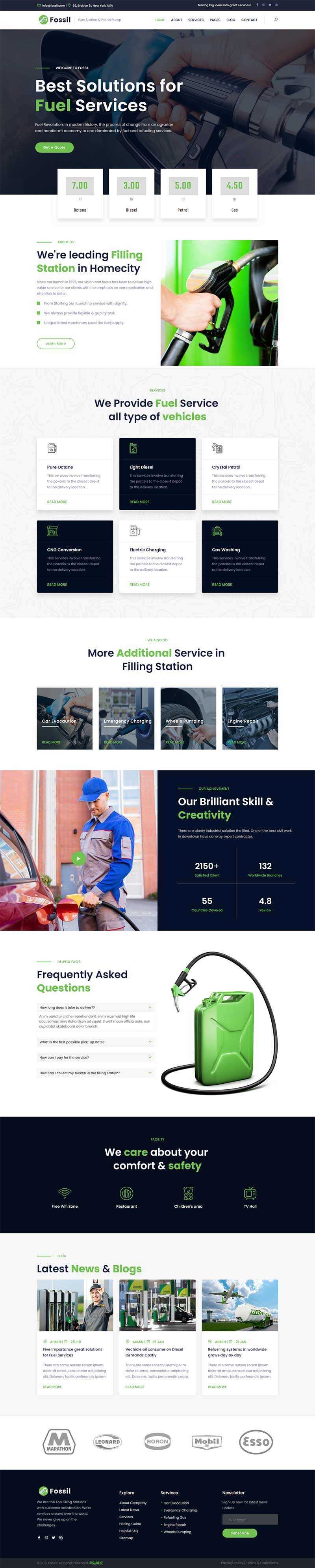 Bootstrap响应式加油燃料环保企业官网HTML模板 - 淘金派资源网