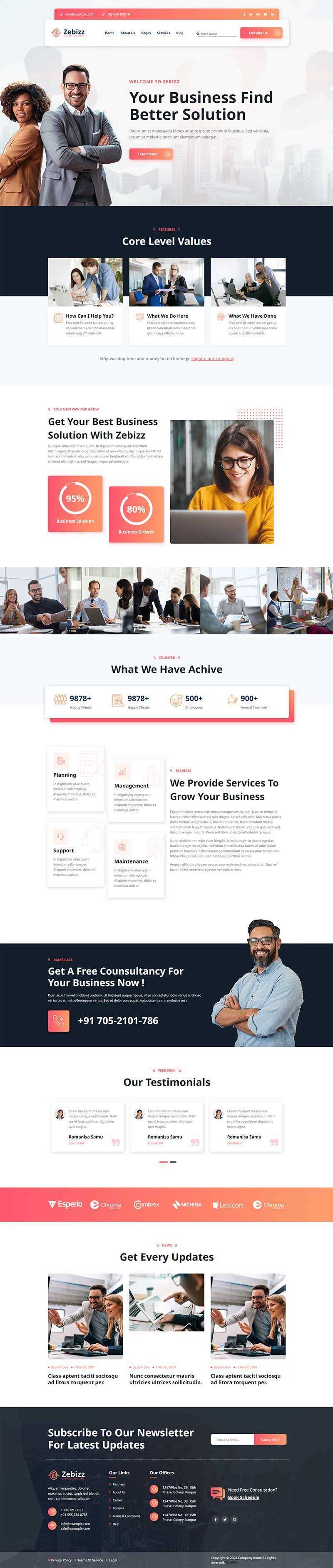 企业商务咨询服务公司网站html模板 - 淘金派资源网