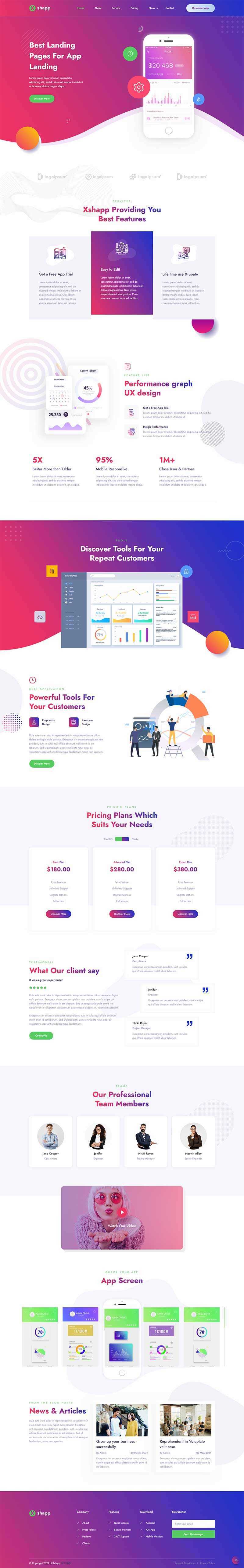 响应式app软件功能介绍官网html模板 - 淘金派资源网