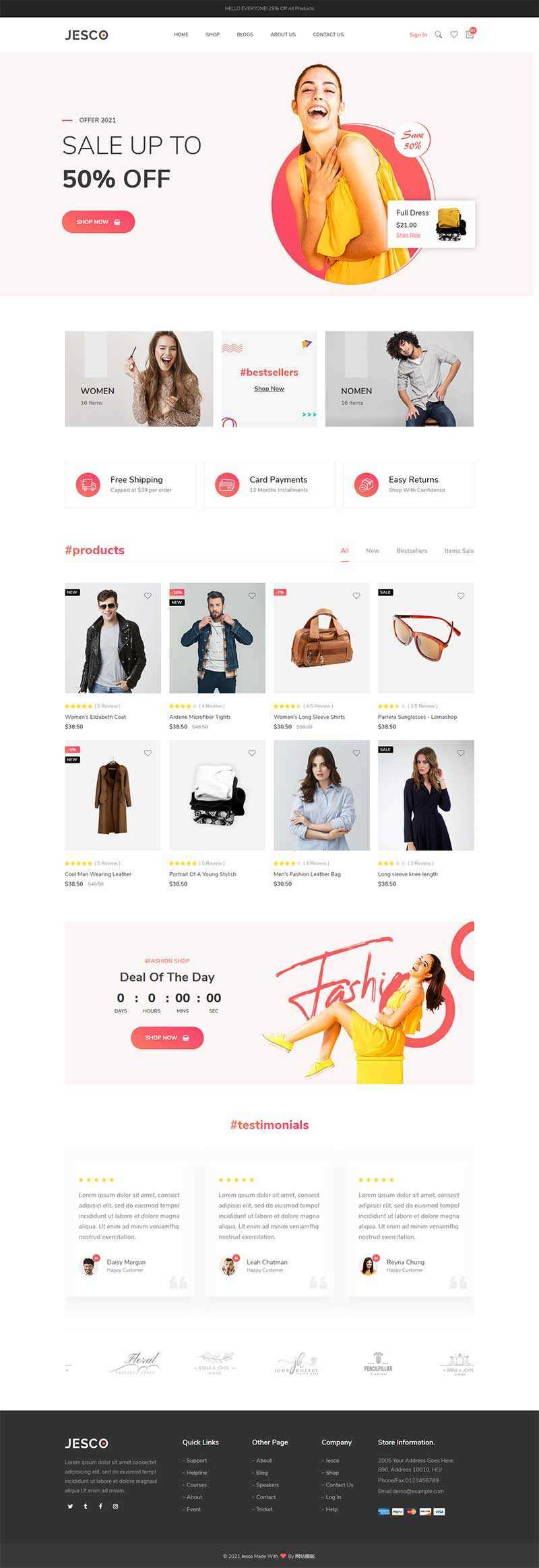 响应式时尚服装配饰商城HTML模板 - 淘金派资源网