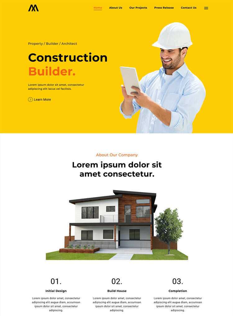 房地产建筑开发商网站html5模板 - 淘金派资源网