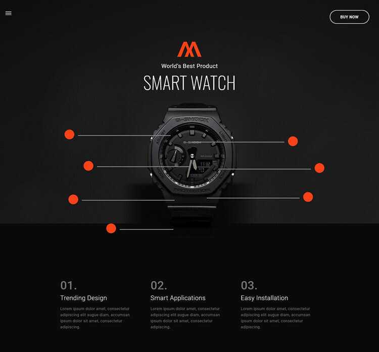时尚腕表产品介绍html5模板 - 淘金派资源网