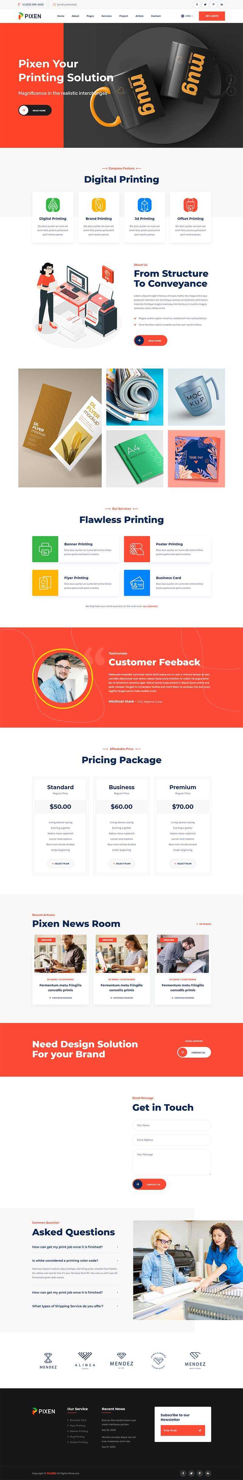 bootstrap响应式平面广告印刷设计公司HTML5模板 - 淘金派资源网
