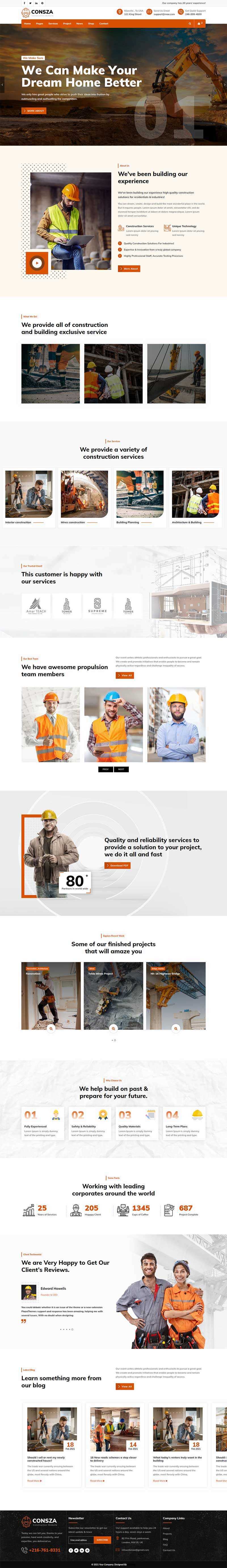 响应式房地产建筑工程企业网站HTML5模板 - 淘金派资源网