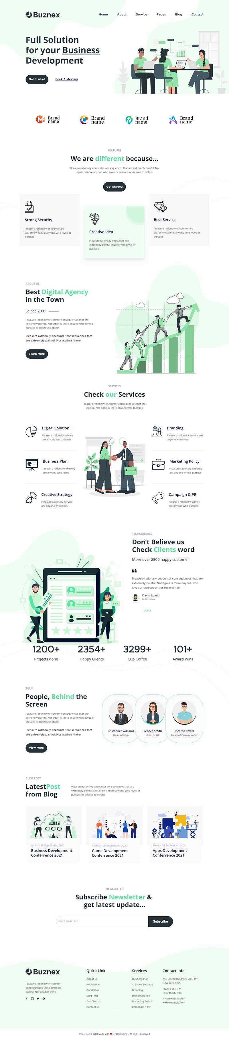 通用的公司业务产品展示响应式html模板 - 淘金派资源网