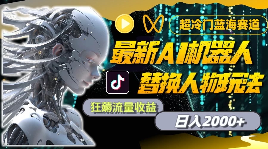 最新AI机器人替换人物玩法，超冷门蓝海赛道，日入2000+，狂薅流量收益 - 淘金派资源网
