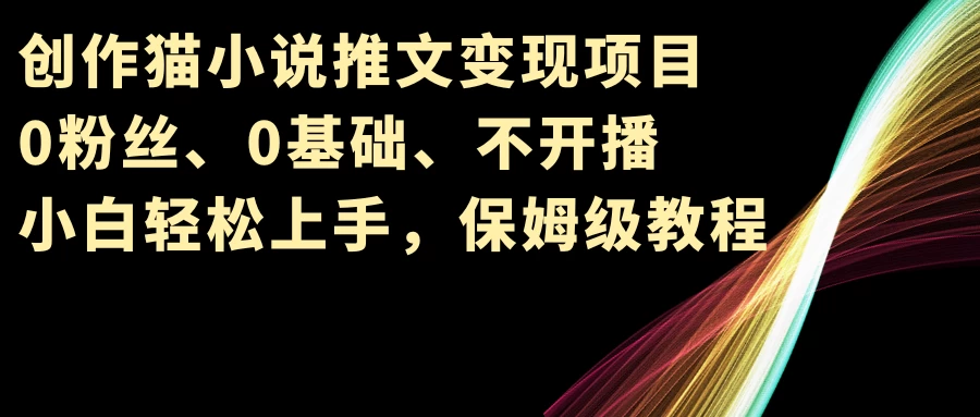 小说推文变现项目，0粉丝、0基础、不开播、小白轻松上手，保姆级教程 - 淘金派资源网