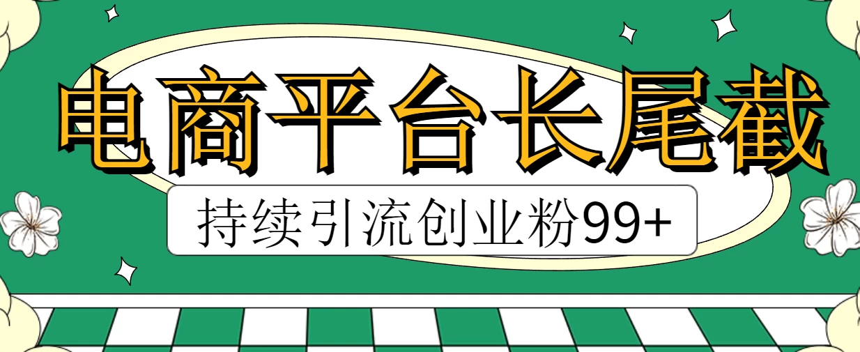 电商平台长尾截流，持续引流创业粉99+ - 淘金派资源网