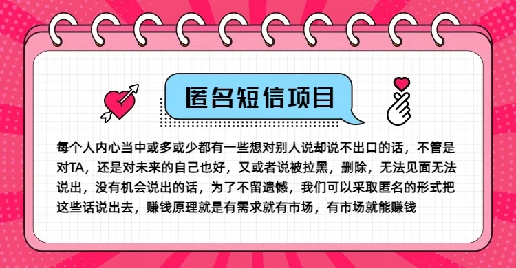 冷门小众赚钱项目，匿名短信，玩转信息差，月入五位数 - 淘金派资源网