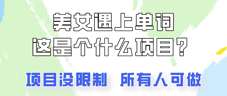 2024美女号单词暴力玩法,上手非常简单,轻松日收入500+ - 淘金派资源网