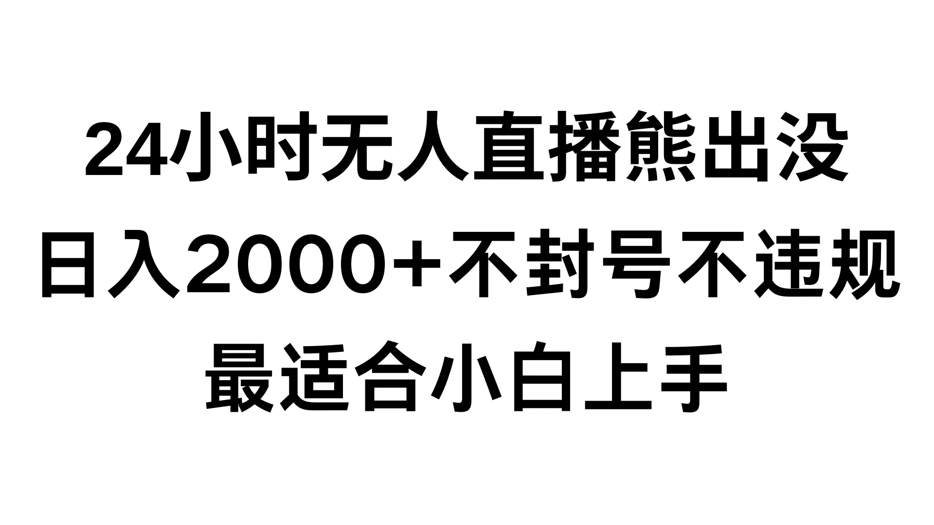 快手24小时无人直播熊出没，不封直播间，不违规，日入2000+，最适合小白上手，保姆式教学 - 淘金派资源网