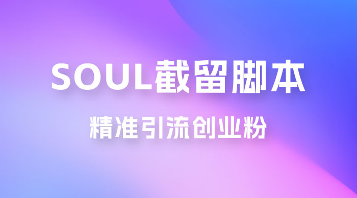 Soul 无限曝光+截留 App 脚本，精准引流创业粉 - 淘金派资源网