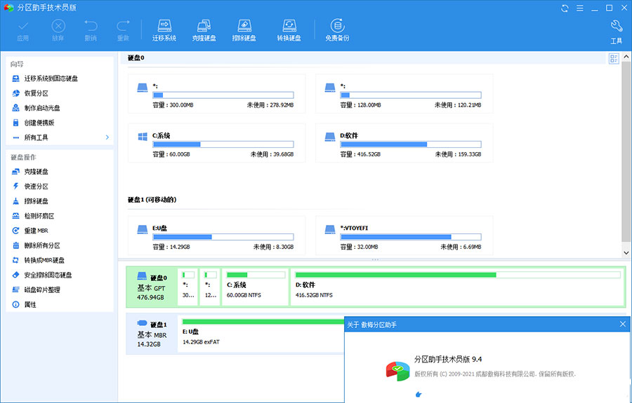 分区助手技术员版 AOMEI Partition Assistant v9.12 绿色版 - 淘金派资源网