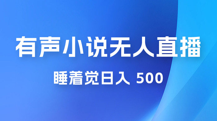 有声小说无人直播，睡着觉日入 500，保姆式教学 - 淘金派资源网