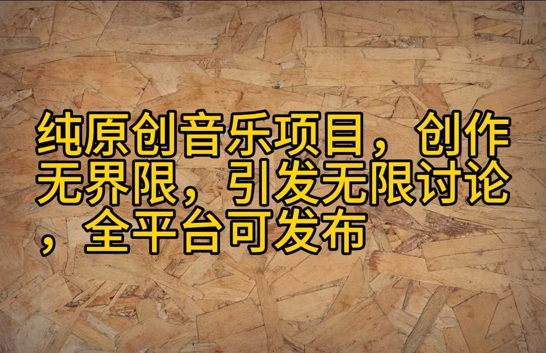 纯原创音乐项目，创作无界限，引发无限讨论，全平台可发布 - 淘金派资源网