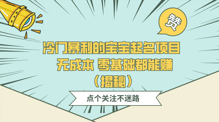 冷门暴利的宝宝起名项目 ，无成本零基础都能赚（揭秘） - 淘金派资源网
